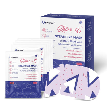 Steam Eye Mask for Dark Circles, Dry Eyes, & Enhanced Sleep, Pack of 5 (Lavender)