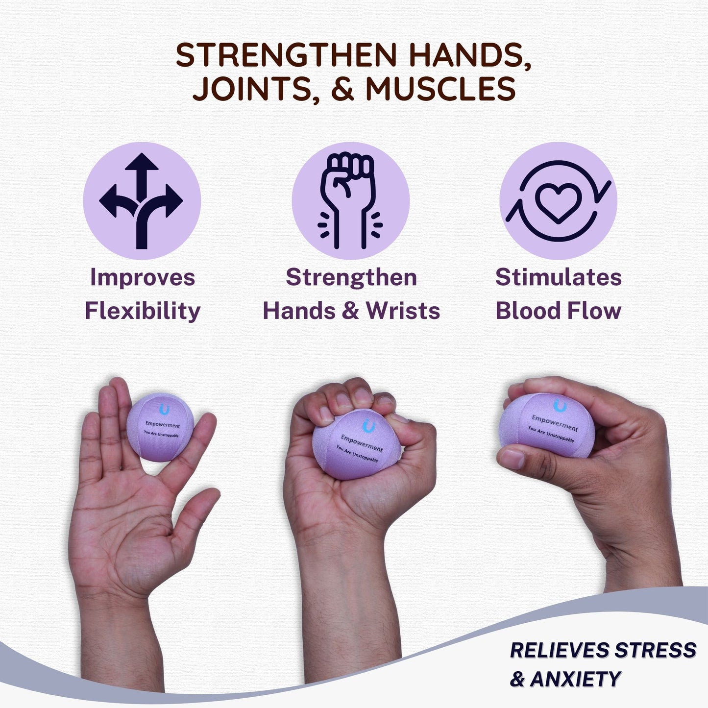 Unwynnd Stress Ball: Ideal Hand Exerciser For Improved Hand & Grip Strength (Hard Grip)